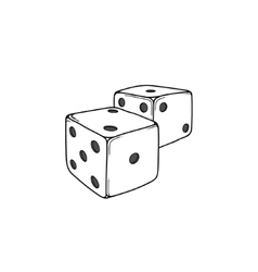 Two white cartoon-style dice cubes Royalty Free Vector Image