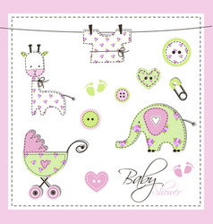 Baby Boy And Girl Shower Design Elements