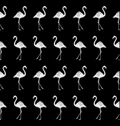 Black White Flamingo Fabrics Pattern