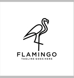 Elegant Line Art Of Flamingo Logo