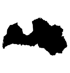 Latvia Silhouette Map