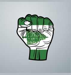 Norfolk Island Flag With Hand Design