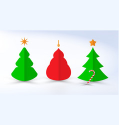 Three Paper Cut Christmas Trees Of Different