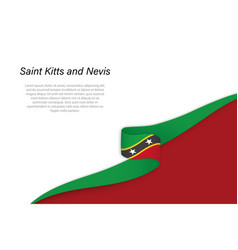 Wave Flag Of Saint Kitts And Nevis With Copyspace