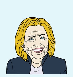 Hillary Clinton Pop Art Flat Design