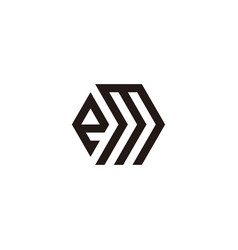 Letter E M Hexagon Geometric Symbol Simple Logo