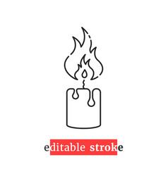 Minimal Editable Stroke Black Candle Icon