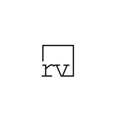 Rv Lowercase Ocean Retro Initial Logo Best