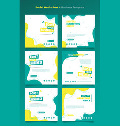 Social Media Post Template In White Green Yellow