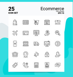 25 Ecommerce Icon Set 100 Editable Eps 10 Files