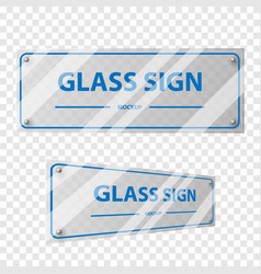 Glass Signage Mockup Isolated On Transparent