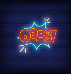 Neon Oops Sign