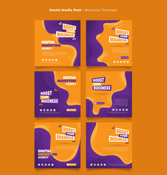 Social Media Post Template In Orange Purple