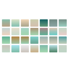 Soft Desaturated Green Color Gradients Set