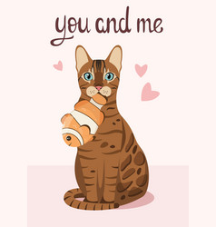 A Card With Funny Bengal Cat