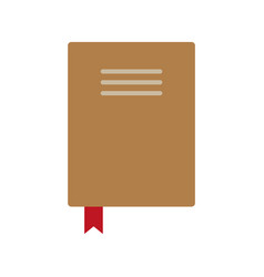 Closed Book Icon Brown Cover Simple Graphic