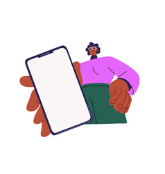 Showing Smartphone Screen Mockup Black Woman