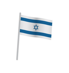 3d Israel Flag Icon With Pole