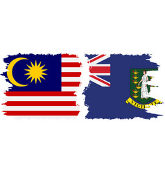 British Virgin Islands And Malaysia Grunge Flags