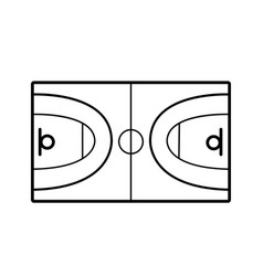 Isolated Top View Of A Basketball Field Icon Flat