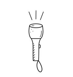 Pocket Flashlight Doodle Icon Hand Lantern