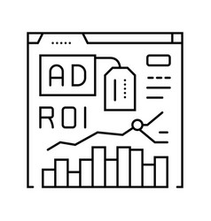 Roi Tracking Social Media Line Icon