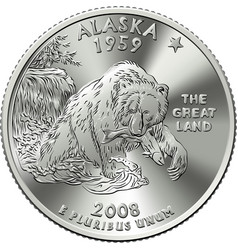 American Money Quarter 25 Cent Coin Alaska