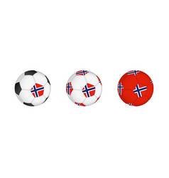 Collection Football Ball With The Norway Flag