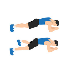 Man Doing Plank Jacks Extended Leg Exercise