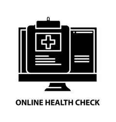 Online Health Check Icon Black Sign