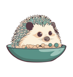 Cute Hedgehog Share Food Bowl