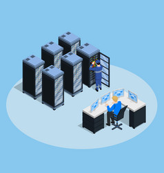 Data Center Isometric Composition