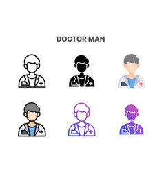 Doctor Man Icons Set With Different Styles