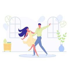 Informational Poster Young Couple Dance At Home