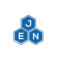 Jen Letter Logo Design On White Backgroundjen