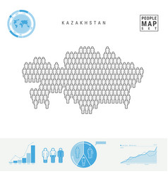 Kazakhstan People Icon Map Stylized Silhouette