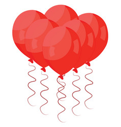 Red Balloons On A White Background