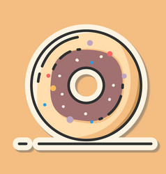 Cute Donut Sticker Pastel Concept Beige Color