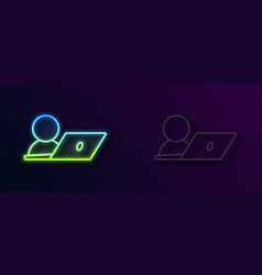 Glowing Neon Line Video Chat Conference Icon