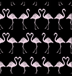 Pink Flamingo Black Pattern