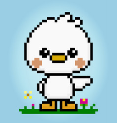 8 Bit Pixel Chicken Character Animal For Games