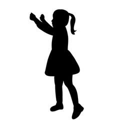 Black Silhouette Little Girl Rejoices