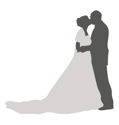 Kissing Wedding Couple Silhouette