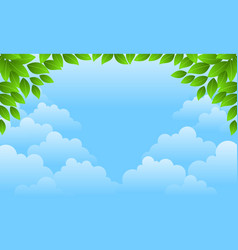 Leaves And Clouds Background With Fine Weather