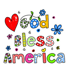 God Bless America Doodle Text