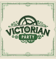 Green Steampunk Party Logotype Design Victorian