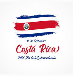 Costa Rica Feliz Dia De La Independencia Lettering