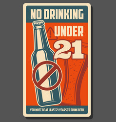 No Drinking Under 21 Alcohol Forbidden Bar Poster