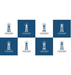 Set Of Lighthouse Logo Design