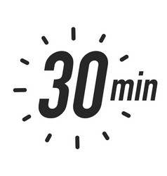 Timer Icon 30 Minutes Black Color